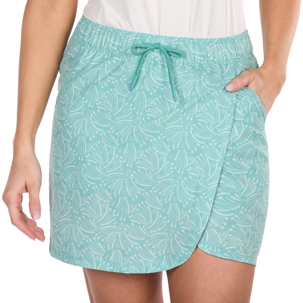 The American Outdoorsman Womens Casual Skort Sz Small Blue Print Pockets